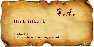 Hirt Albert névjegykártya