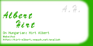 albert hirt business card